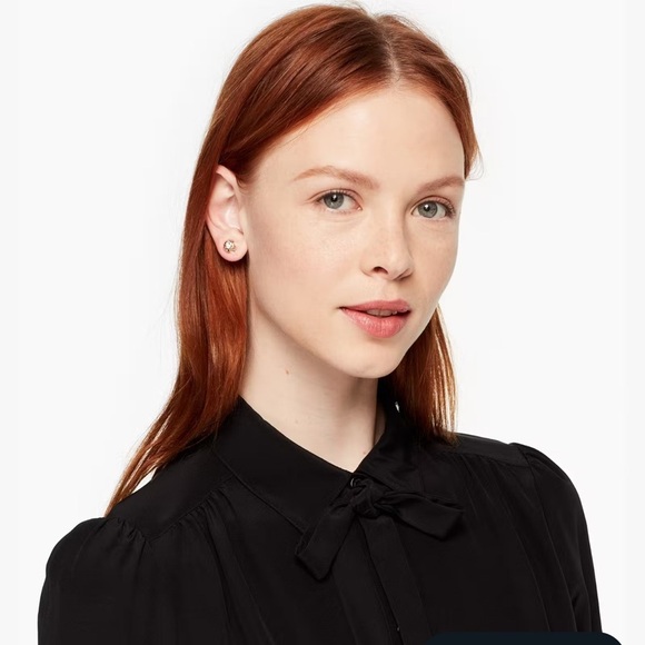 KATE SPADE • Lady Marmalade Studs Crystal Gold Earrings - Picture 2 of 6